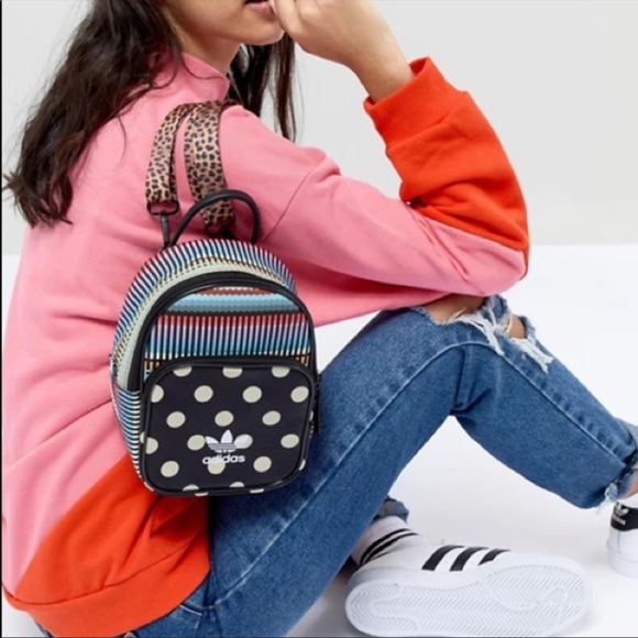 Adidas mini backpack multicolored with polka dot